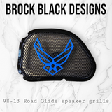 98-2023 Road Glide Innenverkleidung 3D Air Force Lautsprecher Grillabdeckungen Set