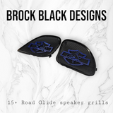 98-2023 Road Glide 3D shark speakers grill covers set