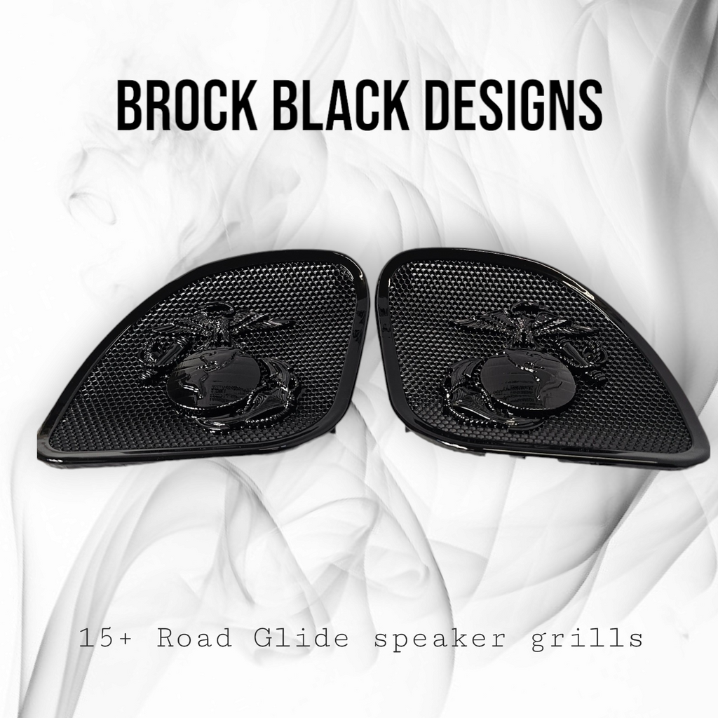 Black Mesh Speaker Grill Covers For Harley Touring Batwing Fairing