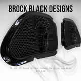 98-2023 Road Glide 3D webbed Skull speakers grill covers set