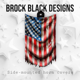 Draped American flag horn cover