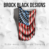 Draped American flag horn cover