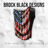 Draped American flag horn cover