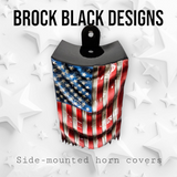 Draped American flag horn cover