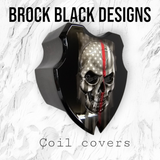 3D skull flag Coil Cover