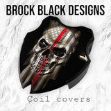 3D skull flag Coil Cover