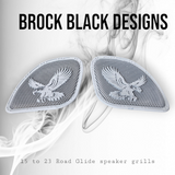 98-2023 Road Glide Innenverkleidung 3D Eagle Lautsprecher Grillabdeckungen Set