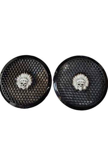 A set of bag Skull Warbonnet speakers grill covers