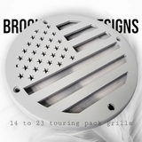 A set of American flag 14-23 Harley Davidson Touring Pack Speaker Grill Cover Guard