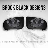 98-2024 Road Glide inner 3D webbed skull fafo speakers grill covers set