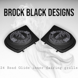 98-2024 Road Glide inner 3D webbed skull fafo speakers grill covers set