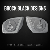 98-2024 Road Glide 3D middle finger speakers grill covers set