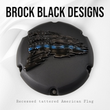 Recessed Tattered American Flag  Harley derby cover