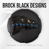 Recessed Tattered American Flag  Harley derby cover