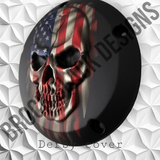 3D Skull with American flag denim finish Derby Cover