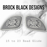 98-2024 Road Glide 3D Celtic cross speakers grill covers set