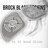 98-2024 Road Glide 3D Celtic cross speakers grill covers set