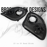 98 to 23 Road Glide webbed skull with Cicada horn speakers grill covers set