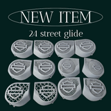 23.5+ Harley inner 3D shield speakers grill covers set