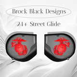 Touring Innenverkleidung 3D USMC Lautsprecher Grillabdeckungen Set