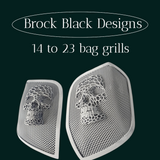 14-24 Harley Davidson bag lid Speaker Grill Cover webbed skull