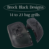14-24 Harley Davidson bag lid Speaker Grill Cover webbed skull