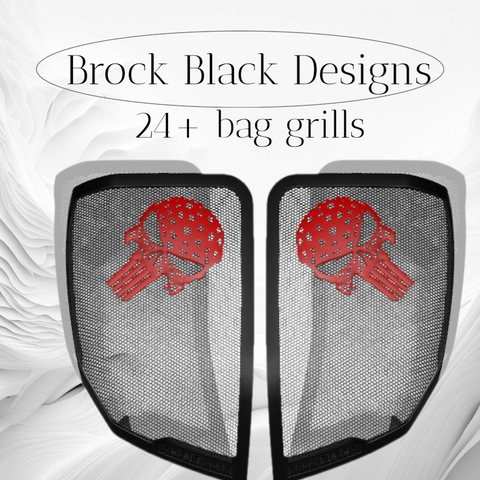 24+ Harley Davidson bag lid Speaker Grill Cover webbed punisher