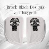 24+ Harley Davidson bag lid Speaker Grill Cover webbed skull