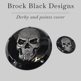 3D Skull Harley derby and points cover