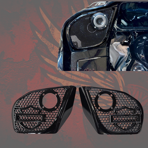 2024+ Road Glide with 2" tweeter speakers grill shield emblem set
