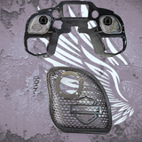 15-23 Road Glide with 2" tweeter speakers grill shield emblem set
