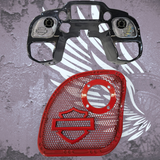 15-23 Road Glide with 2" tweeter speakers grill shield emblem set