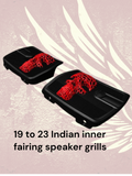 19 to 23 Indian webbed skull inner speaker grills set