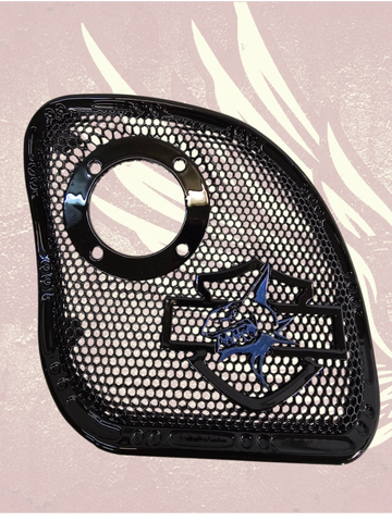 98 to 23 Road Glide Sharkl with 2" tweeter grill covers set