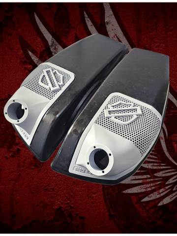 24+ Harley Davidson shield themed bag lid Speaker Grill Cover 2" tweeter