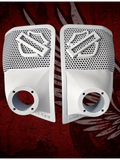 24+ Harley Davidson shield themed bag lid Speaker Grill Cover 2" tweeter
