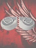23.5+ Harley inner 3D shield speakers grill covers set