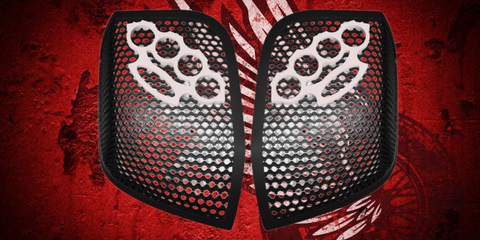 14-24 Harley Davidson bag lid Speaker Grill Cover knuckles theme