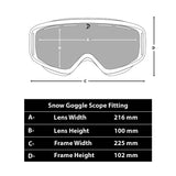 Daytona Snow Goggle Scope (Includes 1 x Magnetic Frame, 3 x Magnetic Lens, 1 x Goggles Dust Cover)