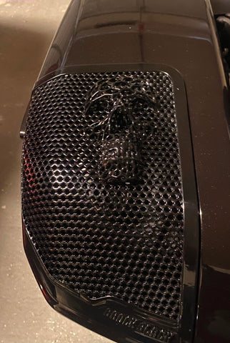 24+ Harley Davidson bag lid Speaker Grill Cover webbed skull