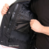 Hot Leathers Men's Black '2-in-1' Conceal and Carry Leather Vest with Hoodie VSM1202