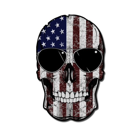 American Skull Flag Decal