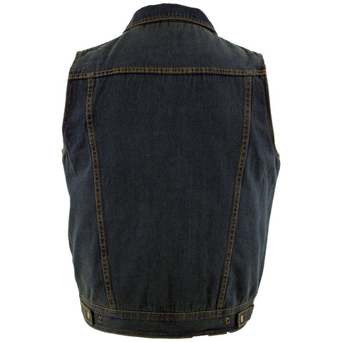 Xelement B284 Men's 'Dirty' Blue Denim Motorcycle Vest – Brock Black Designs