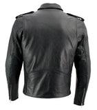 Xelement B7101 Men's 'Classic Armored' Black High-Grade Leather Motorcycle Biker Jacket with X-Armor Protection