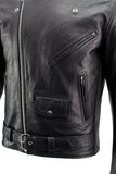 Xelement B7100 Men's 'Classic' Black TOP GRADE Leather Motorcycle Biker Jacket