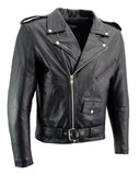 Xelement B7100 Men's 'Classic' Black TOP GRADE Leather Motorcycle Biker Jacket