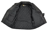 Xelement B7103 Men's 'Ruffian' Classic Black Motorcycle Side Lace Leather Jacket with X-Armor Protection