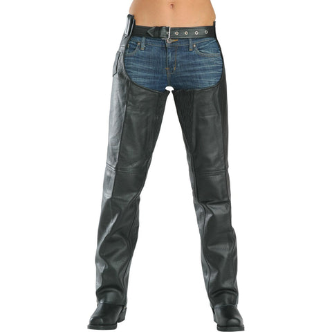 Xelement 7553 Women's Black 'Advanced Dual Comfort' Leather Chaps