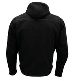 Xelement B91022 Men's  Black Textile Jacket with X-Armor and Removable Hoodie