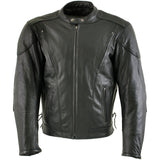 Xelement B96333 Men's 'Flying Mayhem Skull' Black Leather Moto Jacket with X-Armor Protection